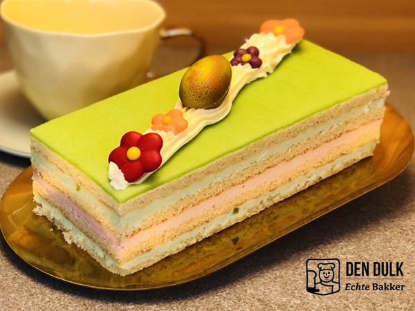 Pistache framboos Schnitte